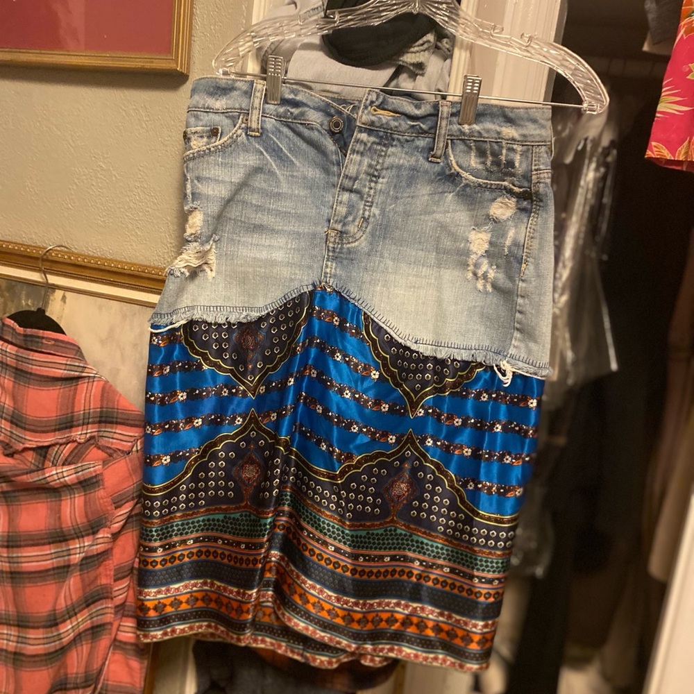 Handmade from a size 4 pair of American Eagle shorts from 2000 , designer fabric
